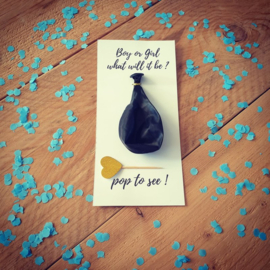 Gender reveal - Confetti ballon Blauw