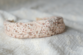 Knothaarband | Cacao bloemen beige