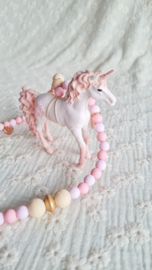 Roze kinderketting met Schleich | Roze unicorn