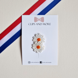 Antislip speldje Koningsdag - Wit oranje bloemetje