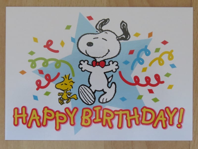 Snoopy verjaardagskaart - Party!