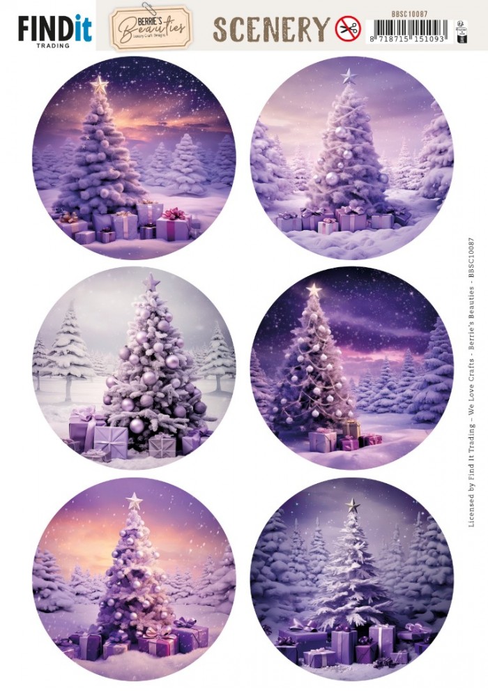 Scenery Push out - Berries Beauties - Purple Pines - Round BBSC10087