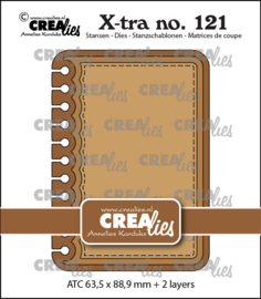 X-tra stansen no. 121, ATC notebook verticaal Crealies CLXtra121 63,5 x 88,9 mm.