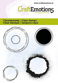 CraftEmotions clearstamps 6x7cm - Grunge cirkels 4 stuks 5068