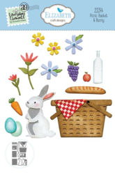 Elizabeth Craft Design - Sunny Days Coll. - Dies - Picnic Basket & Bunny 2234