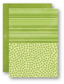 NEVA030 Doublesided background sheets A4 green flowers