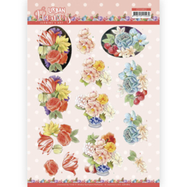 3D Cutting Sheet - Jeanine's Art - Urban Flowers - Flowers in stone jar  CD11812