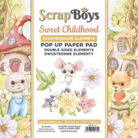 Scrapboys POP UP Paper Pad double sided elements - Sweet Childhood SWCH-11 190gr 15,2x15,2cm