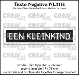 Crealies Texto Negativo Die EEN KLEINKIND - NL (H) NL11H 17x73 mm