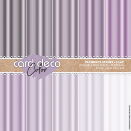 Card Deco Color Paperpack - Stripes - Lilac - A4 CDCPPA413003