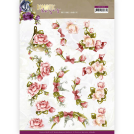 3D cutting sheet - Precious Marieke - Romantic Roses - Pink Rose  CD11611