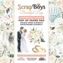 Scrapboys POP UP Paper Pad double sided elements - Beautiful day BEDA-11 190gr 15,2x15,2cm