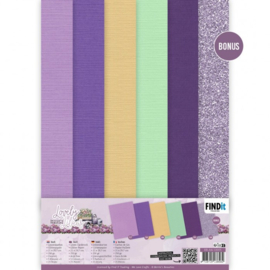 Linen Cardstock Pack - Berries Beauties - Lovely Lilacs - A4 (BB-A4-10005)