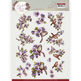 3D Cutting Sheet - Yvonne Creations - Graceful Flowers - Birds and Blackberries  CD11767