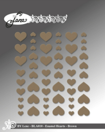 Enamel Hearts Brown BLA010