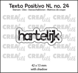 Crealies Texto Positivo hartelijk - NL (H) POSNL24 42x13 mm
