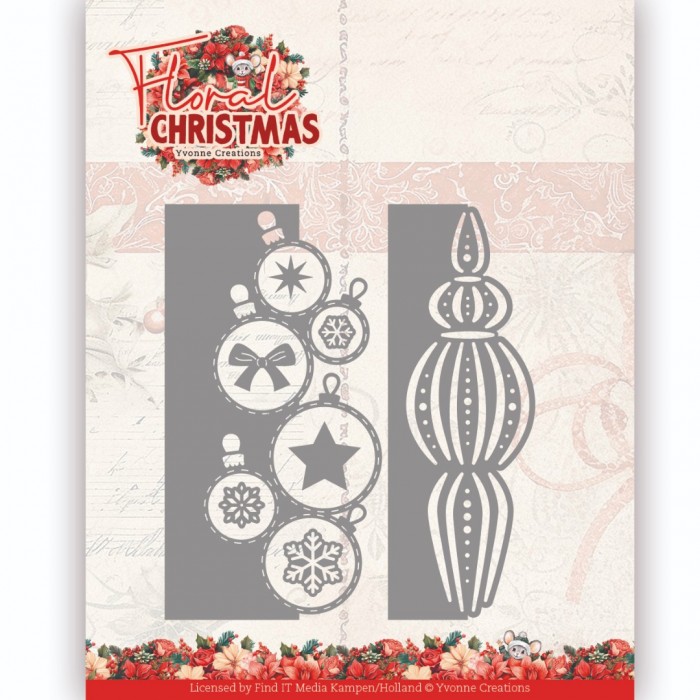 Dies - Yvonne Ceations - Floral Christmas- Bauble Borders YCD10367