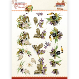 3D Cutting Sheet - Precious Marieke - Flowers and Friends - Purple Flowers  CD11773