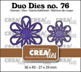 Duo Dies no. 76, Open bloemen 31 Crealies CLDD76 36 x 40 - 27 x 29 mm.