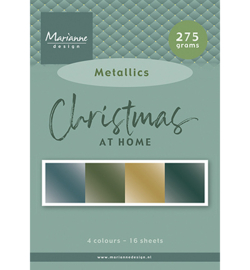 PK9194 - Christmas at home - metallics A5, 4 metallic colours, 16 sheets