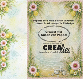 Designpapier Let's have a drink G Crealies CLPZ039