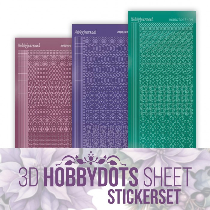 Stickerset 3D Hobbydots Sheet - Berries Beauties - Pastel Purple Christmas    HSSTS003