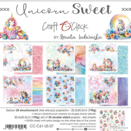 Craft O Clock Paper Pack 20x20 cm Unicorn Sweet CC-C61-US-07