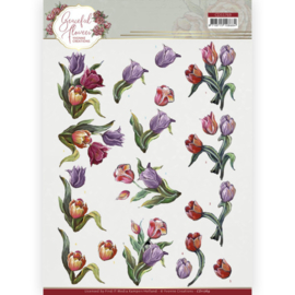 3D Cutting Sheet - Yvonne Creations - Graceful Flowers - Colourful Tulips  CD11769