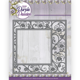 Dies - Precious Marieke - Purple Passion - Passion Square  PM10243   Formaat ca. 12,5 x 12,5 cm
