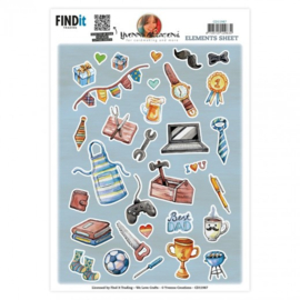 3D Cutting Sheets - Yvonne Creations - Small Elements for Men  CD11987