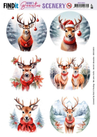 Push-Out Scenery - Berries Beauties - Deer- Round BBSC10053