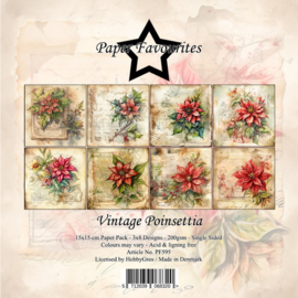 Paper Favourites 15x15 cm Vintage Poinsettia PF595