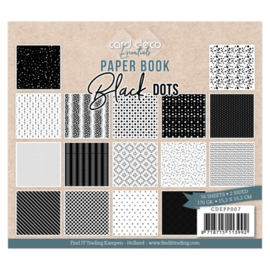 Card Deco Essentials - Paperbook - Black  CDEPP007  Paper Book met 22 pagina's designpapier in 16 verschillende designs. 15,2 x 15,2 cm