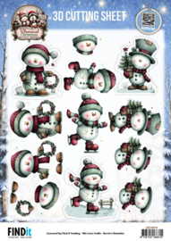 3D Cutting Sheet - Berries Beauties - Whimsical Christmas - Snowmen CD12513