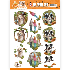 3D Push Out - Amy Design - Fur Friends - Walking the Dog  SB10679