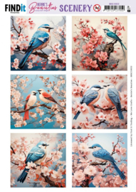 Scenery Push Out - Berries Beauties - Blue Bird - Square BBSC10032