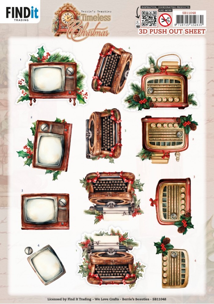 3D Pushout Sheet - Berries Beauties - Timeless Christmas - Timeless Devces  SB11048