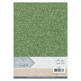 Card Deco Essentials Glitter Paper Apple Green 1x CDEGP006