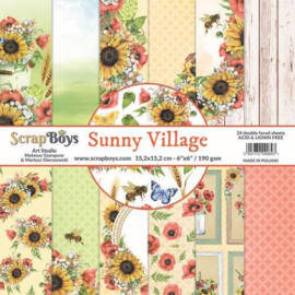 ScrapBoys Sunny Village paperpad 24 vl+cut out elements-DZ SUVI-09 190gr 15,2 x 15,2cm