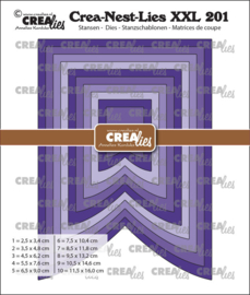 Crea-Nest-Lies XXL stansen no. 201, Vaandel C glad Crealies CLNestXXL201 max. 11,5 x 16,0 cm.