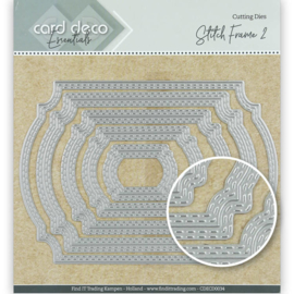Card Deco Essentials Cutting Dies Stitch Frame 2  CDECD0034 ca. 14 x 10 cm (5-delig)