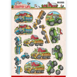 3D Knipvel - Yvonne Creations - Country Life - Tractors   CD11061
