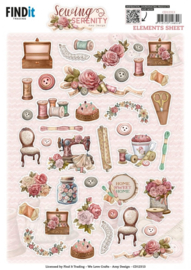 Cutting Sheet - Amy Design - Sewing Serenity - Small Elements CD12313