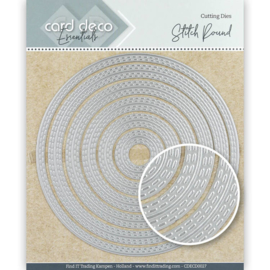 Card Deco Essentials Cutting Dies Stitch Round CDECD027 ca. 12 x 12 cm (6-delig)