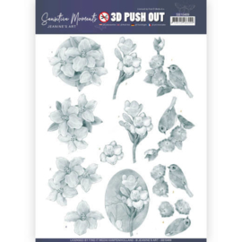 3D Push Out - Jeanine's Art - Sensitive Moments - Grey Freesias SB10469