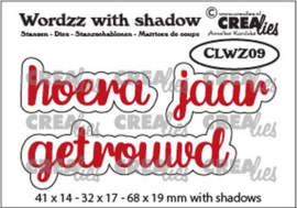 Crealies Wordzz with Shadow Hoera getrouwd (NL) CLWZ09 68x19mm