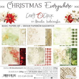 Craft O Clock Basic Paper Pack 20x20 cm Christmas Everywhere CC-C69-CE-08