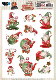 3D Push Out - Yvonne Creations - Gnome for Christmas - Gnome Tea SB10950