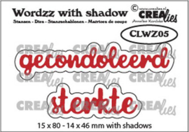 Crealies Wordzz with Shadow Gecondoleerd sterkte (NL) CLWZ05 15x80mm