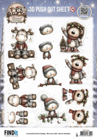 3D Pushout Sheet - Berries Beauties - Whimsical Christmas - Furry Friends SB11162